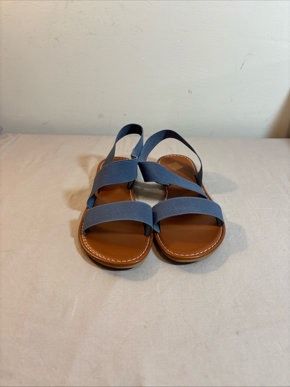 Blue Strappy Elastic Sandals